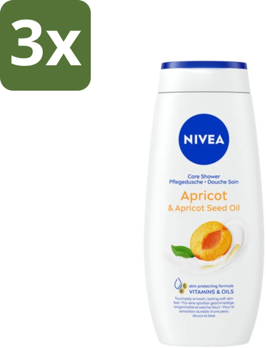 NIVEA Douchegel Soft Apricot 250ml - 3 Stuks