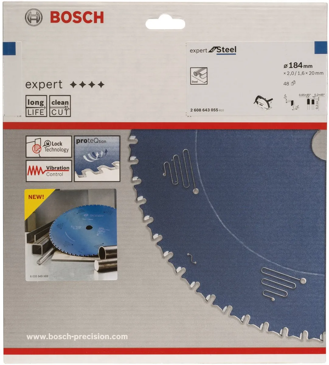 Bosch Expert Staalzaagblad 184mm 48 Tanden - 20mm As