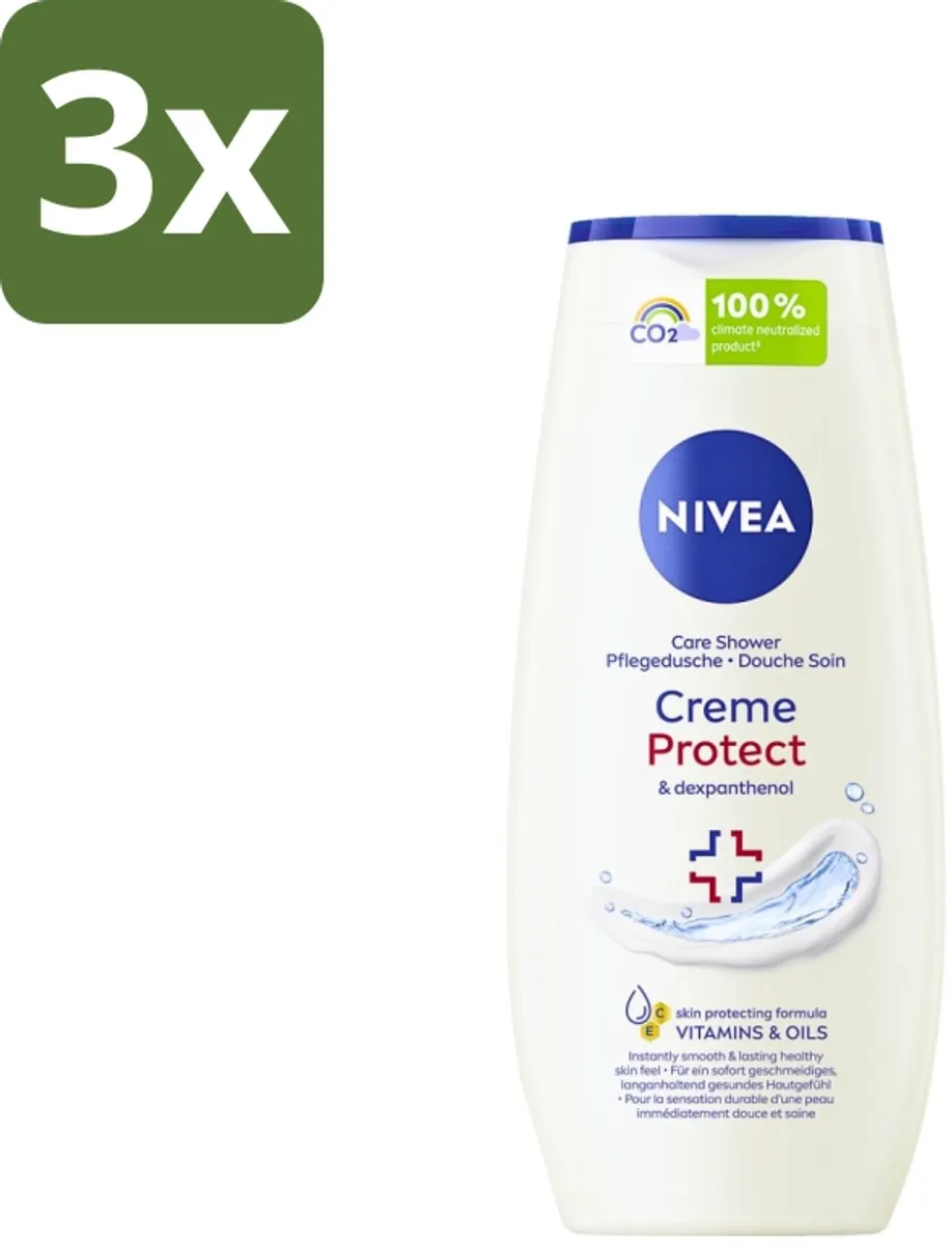 NIVEA Douchegel Crème Protect & Dexpantenol 250ml - 3 Stuks