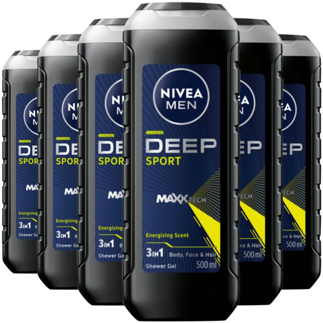 NIVEA Men Douchegel Deep Sport 500ml - 6 Stuks