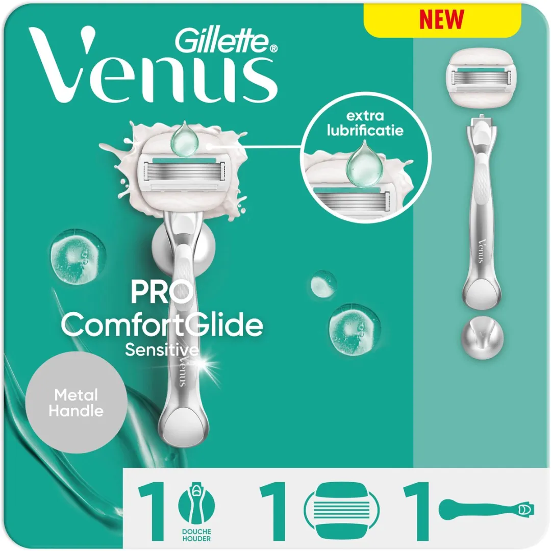 Gillette Venus Pro ComfortGlide Sensitive Scheersysteem - 1 Handvat + 5 Mesjes
