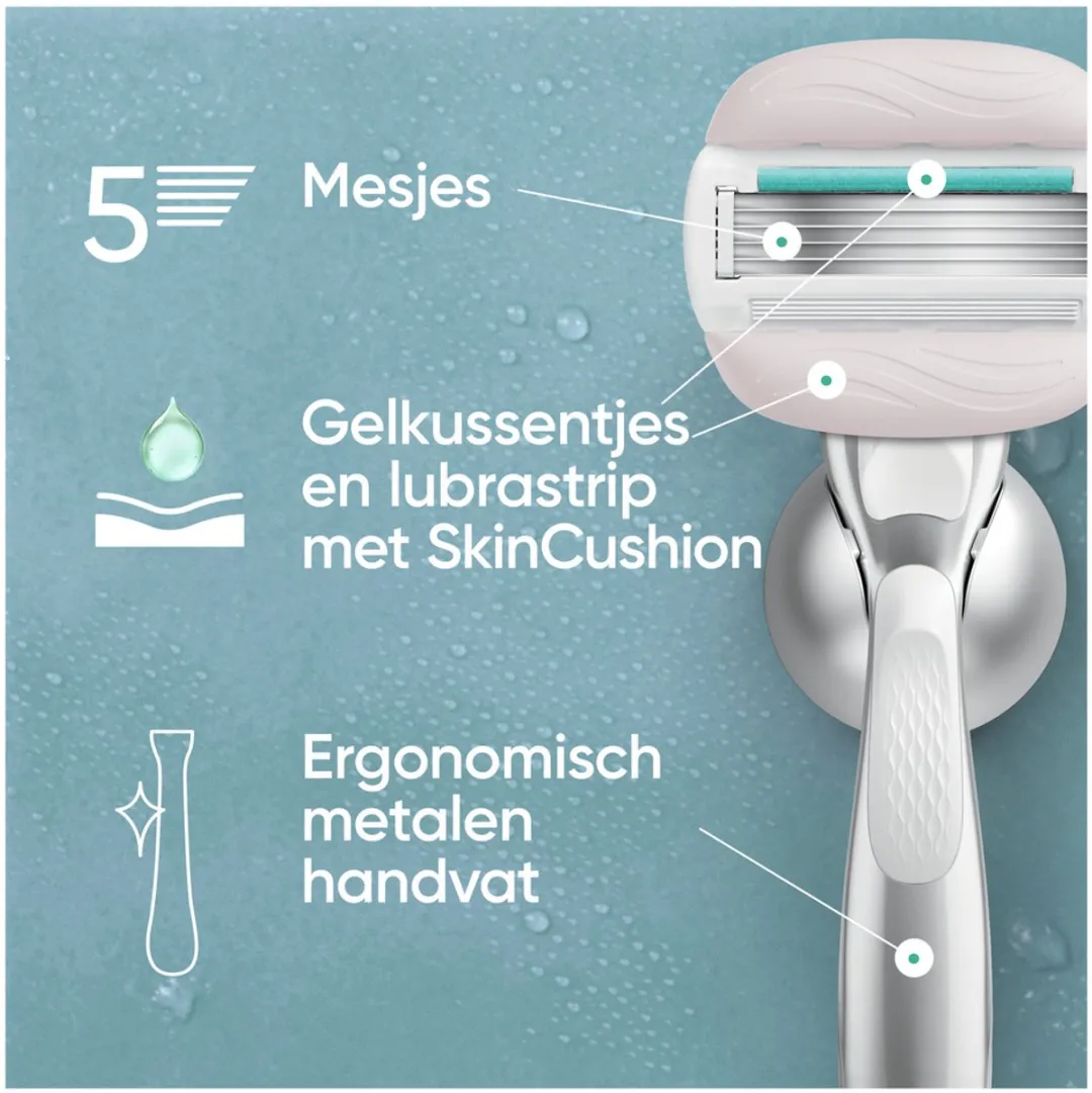 Gillette Venus Pro ComfortGlide Sensitive Scheersysteem - 1 Handvat + 5 Mesjes