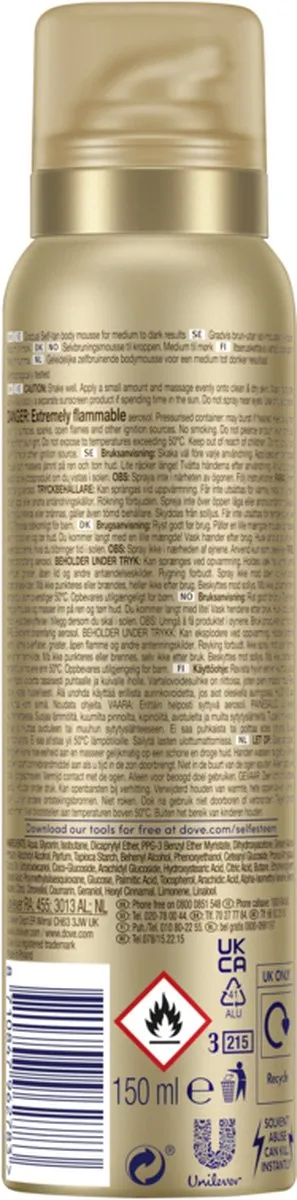 Dove Body Love Zelfbruinende Bodymousse Medium-Dark 150ml