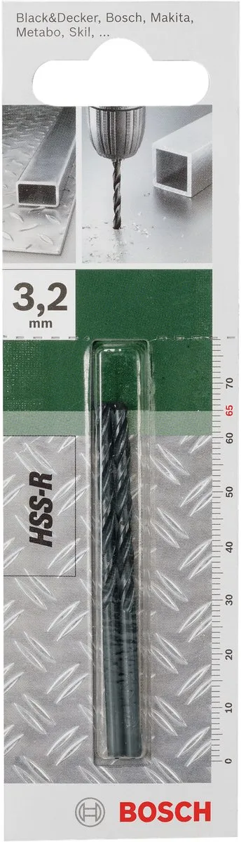 Bosch Metaalboren HSS-R DIN 338 3,2mm x 65mm - 1 Stuk