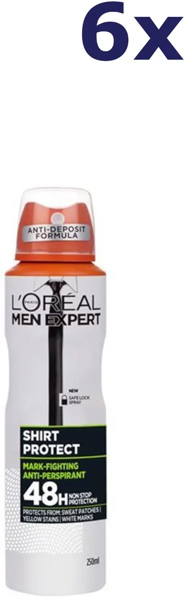 L'Oréal Men Expert Shirt Protect Deo Spray 250ml - 6 Stuks