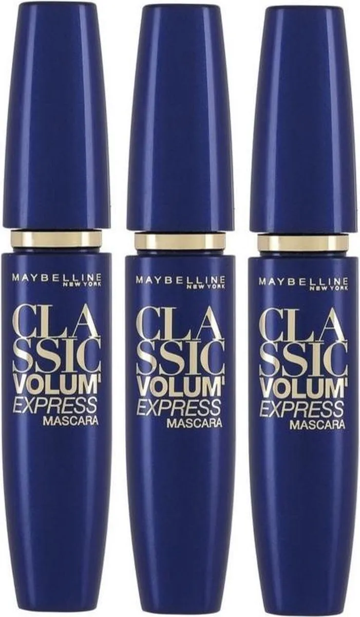 Maybelline Volum' Express Mascara Zwart - 3 Stuks