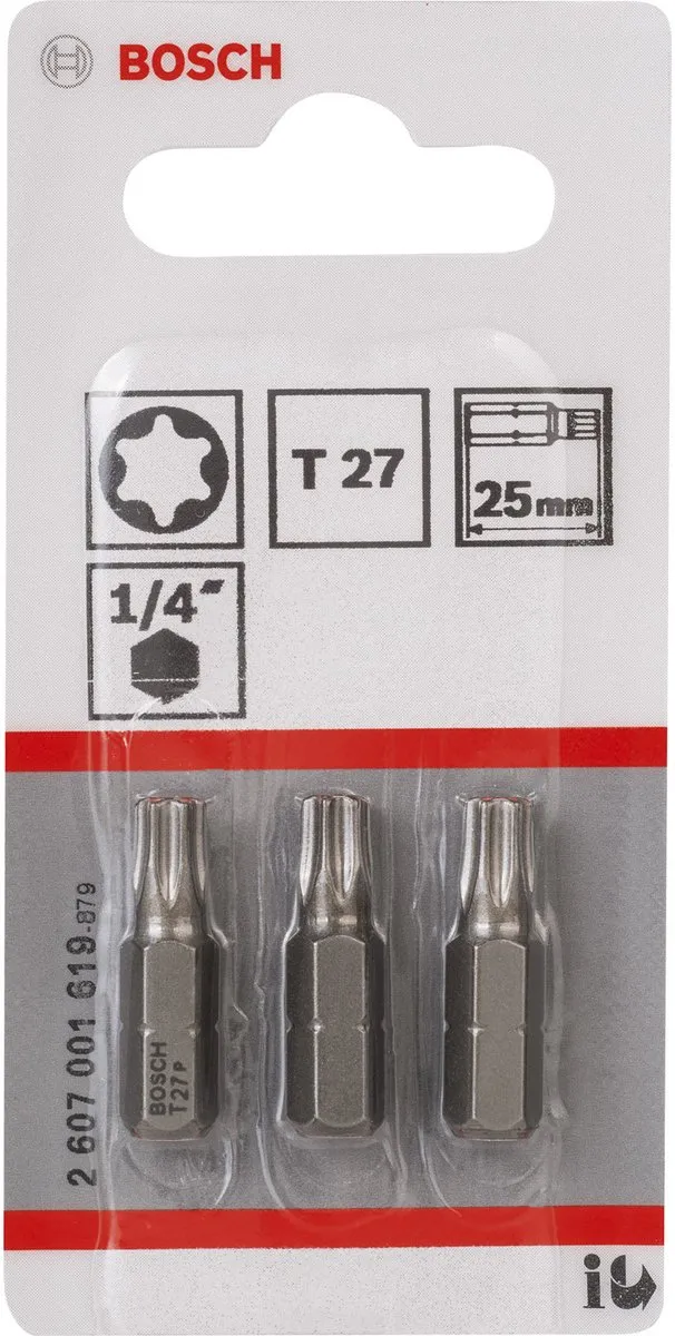 Bosch T27 Bit extra-hard 25mm - 3 Stuks