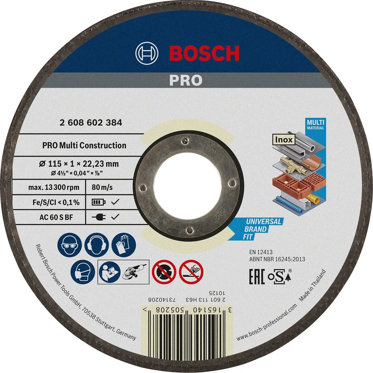 Bosch Rapido Multi Construction ACS 60 V Doorslijpschijf 115mm