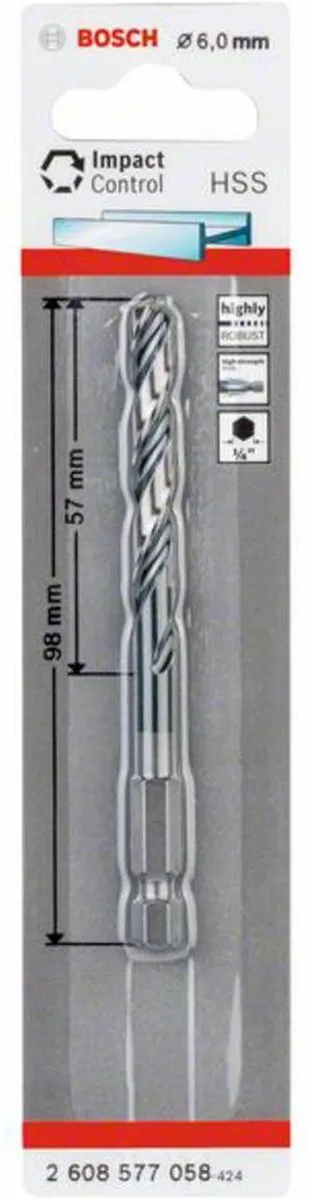 Bosch HSS Spiraalboor 6mm - 57mm - afbeelding 4 van 6