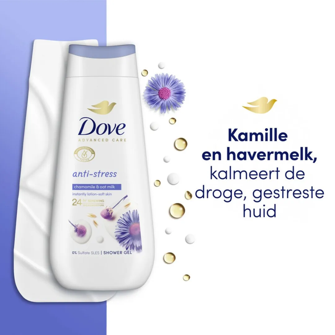 Dove Douchecrème Anti-Stress 225ml - afbeelding 6 van 6
