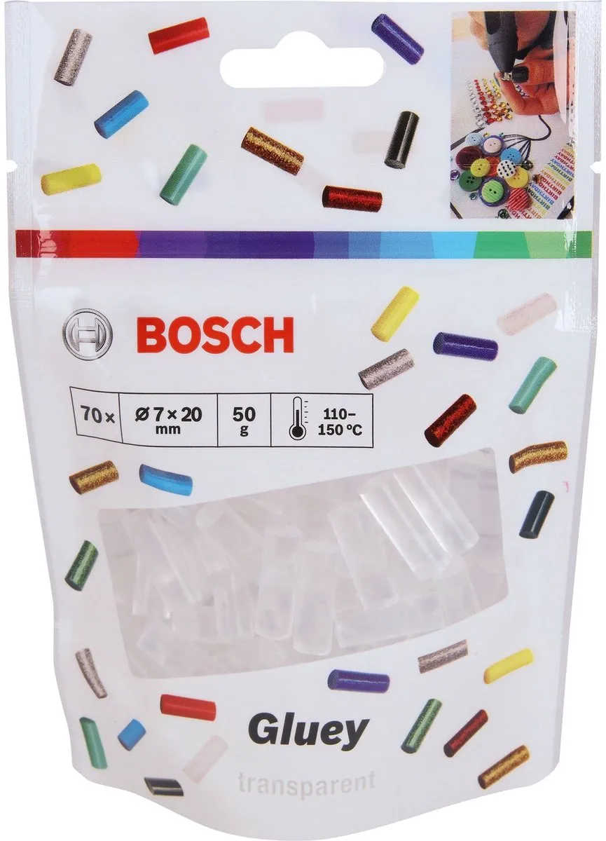 Bosch Gluey-stiften Transparant - 7mm/20mm - 70 Stuks
