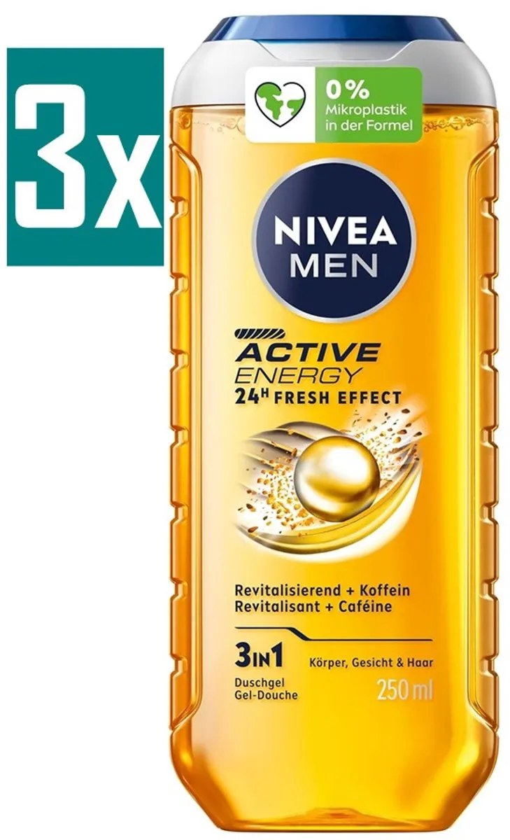 NIVEA MEN Boost Douchegel 3x500ml