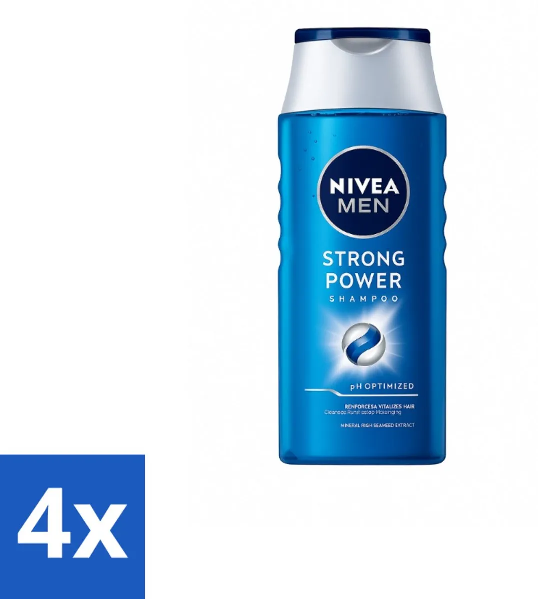 NIVEA MEN Strong Power Shampoo 250ml - 4 Stuks