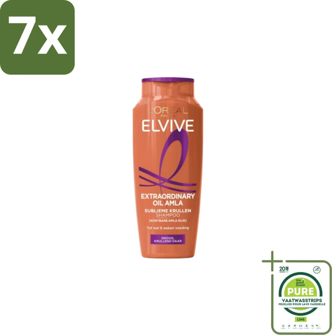 L'Oréal Paris Elvive Extraordinary Oil Krulverzorging Shampoo 250ml - 7 Stuks