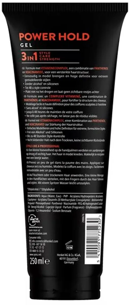SYOSS Power Hold Haargel 250ml - 48u Fixatie
