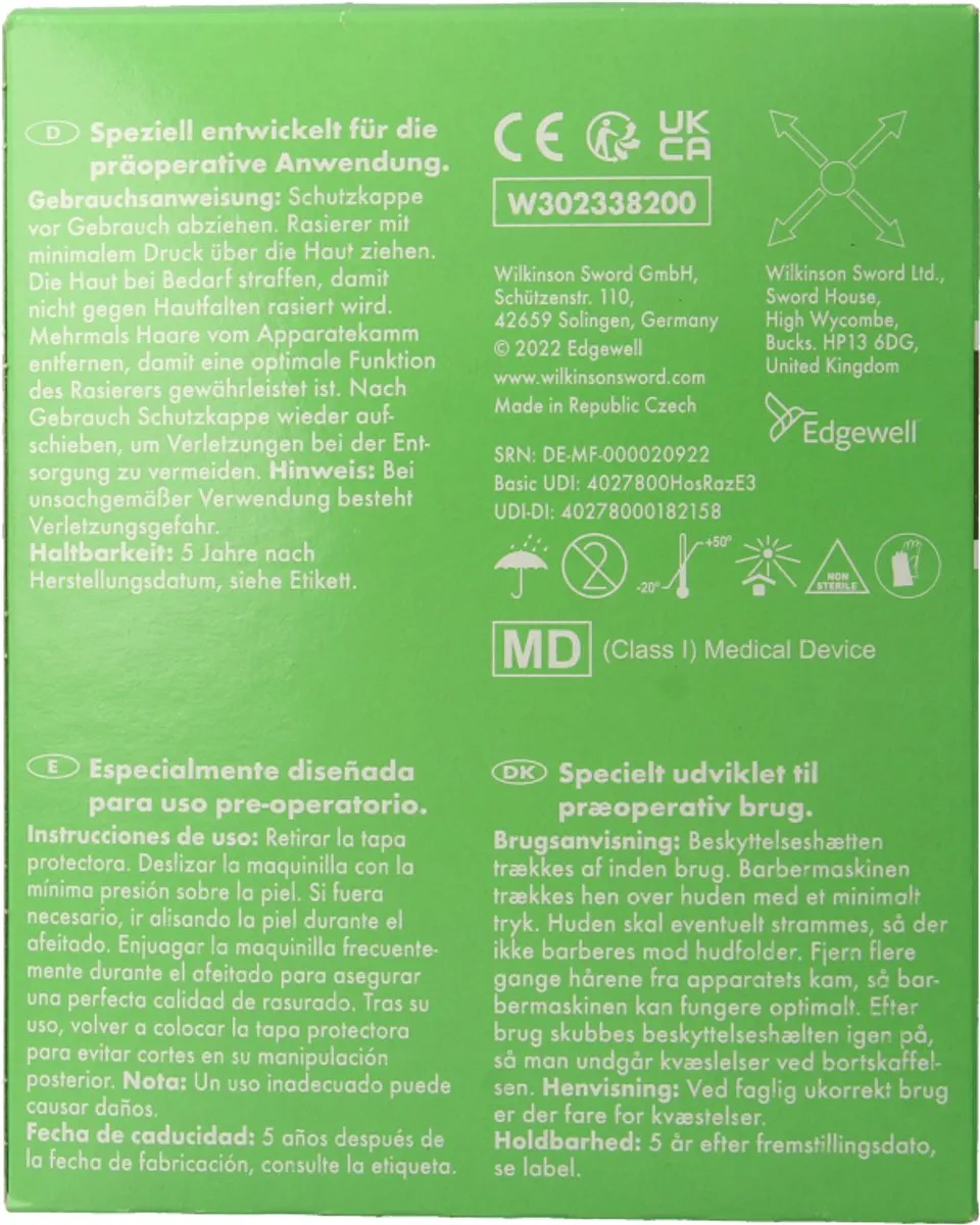Wilkinson Sword Wegwerpscheermesjes Groen - 100 Stuks