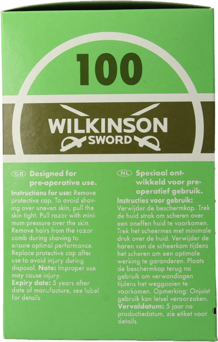 Wilkinson Sword Wegwerpscheermesjes Groen - 100 Stuks