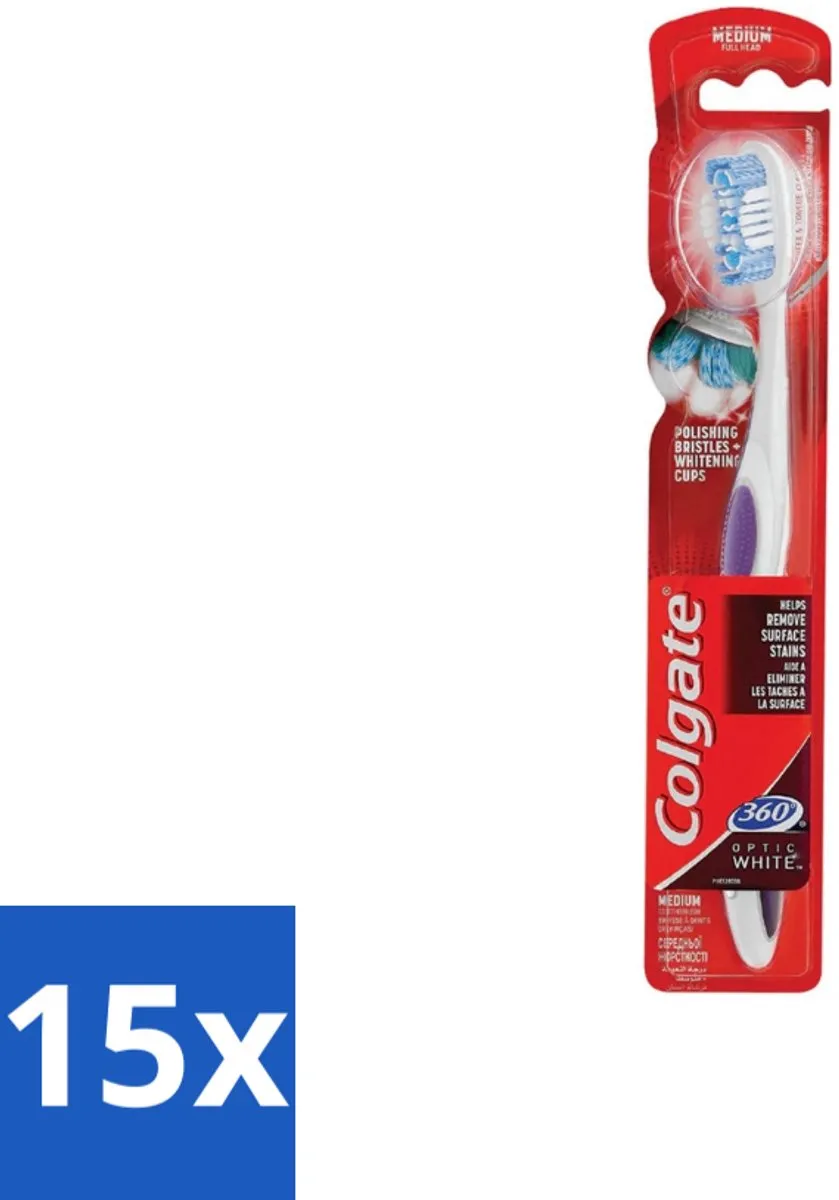 Colgate 360 Optic White Medium Tandenborstels