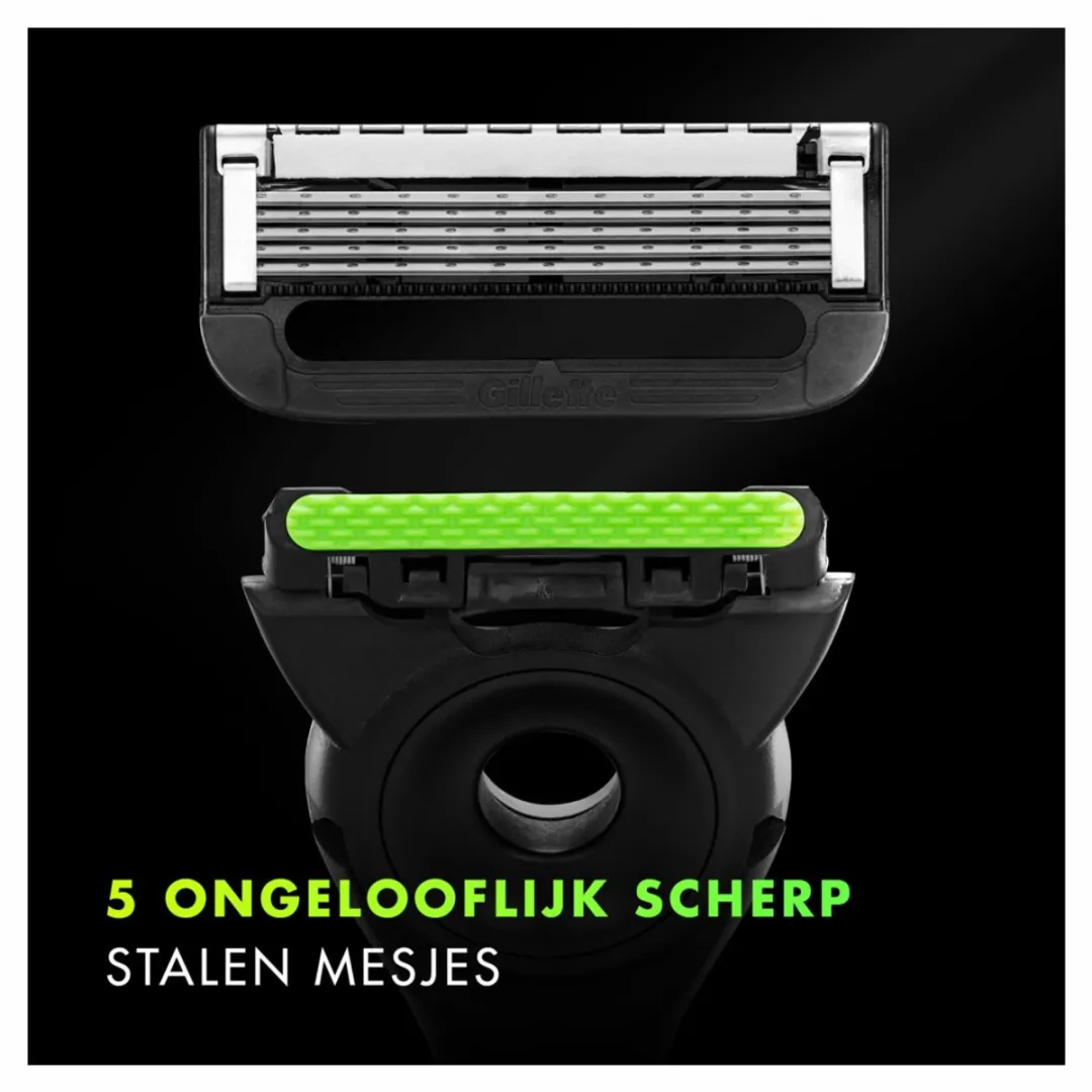 Gillette Labs Exfoliërend Scheersysteem - 3x5 Scheermesjes - Grijs/Zilver