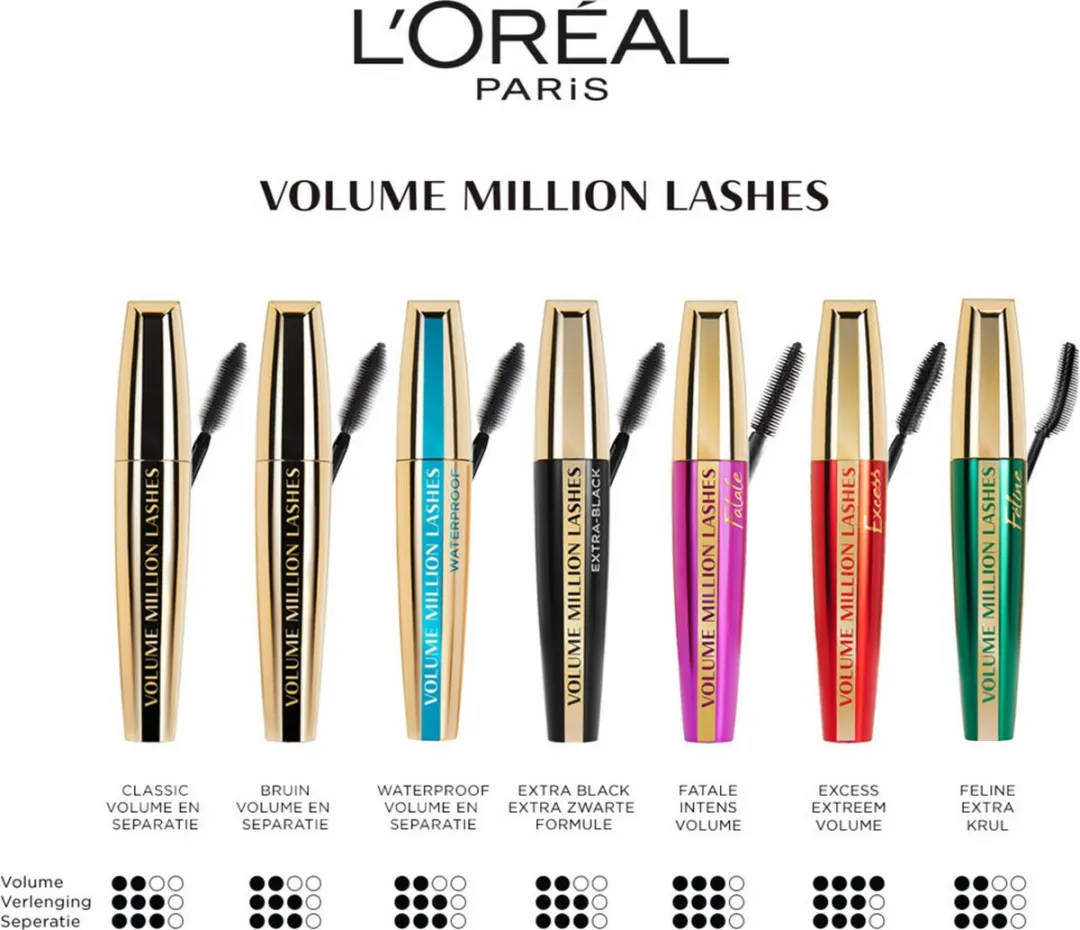 L'Oréal Paris Volume Million Lashes Mascara Waterproof - 3x3g
