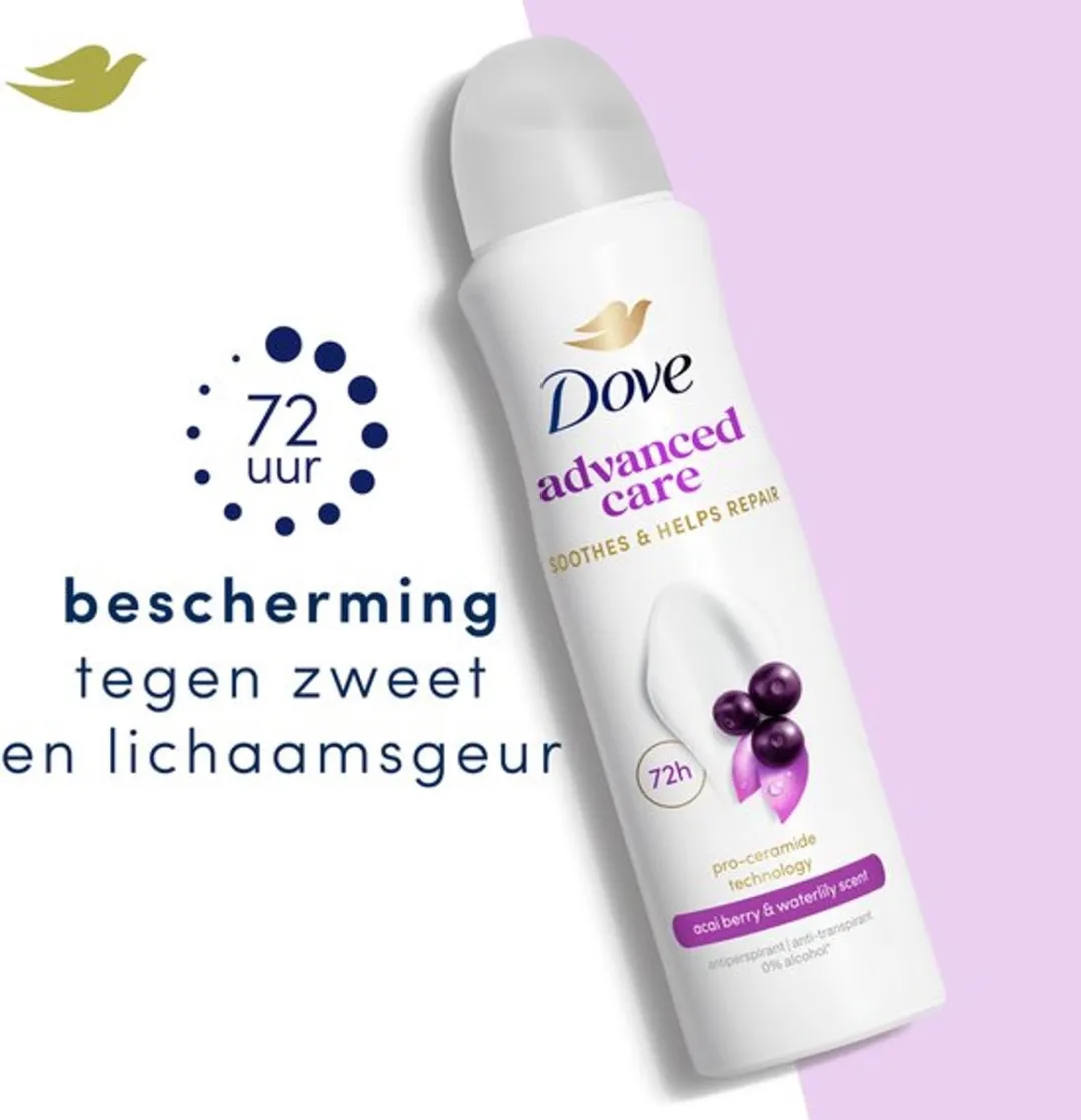 Dove Deo Spray Advanced Care Acai Berry & Waterlily - 12x150ml