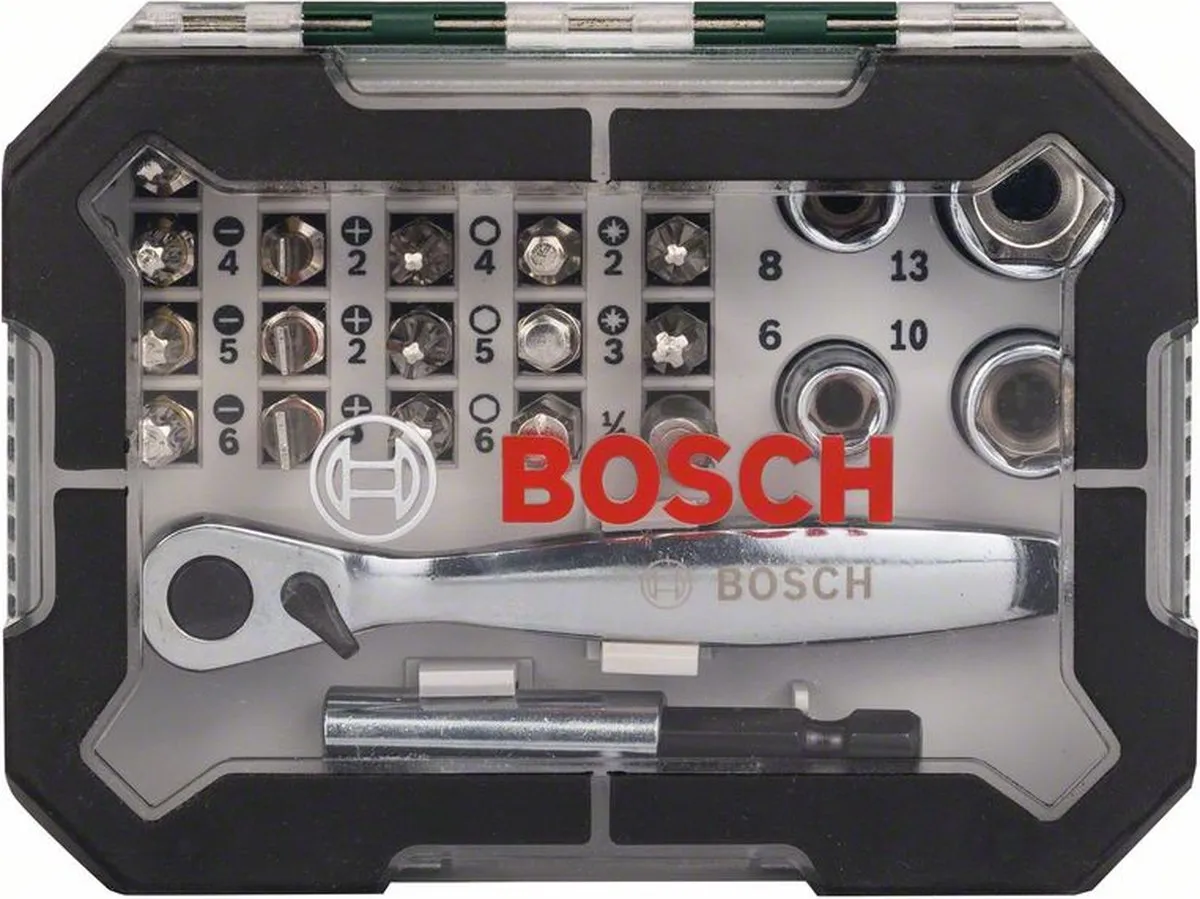 Bosch X-Line Bitset & Ratelset 26-delig - Metaal