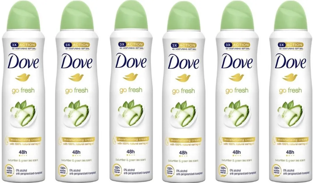 Dove Go Fresh Komkommer & Groene Thee Deo Spray 6x150ml