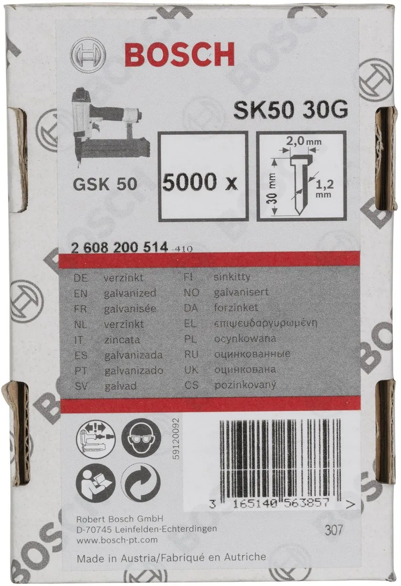 Bosch SK50 Nagel met verzonken kop - 30 gram