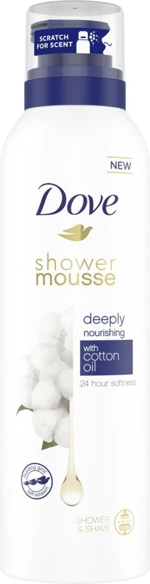 Dove Shower Mousse Deeply Nourishing Cotton Oil - 6x200ml