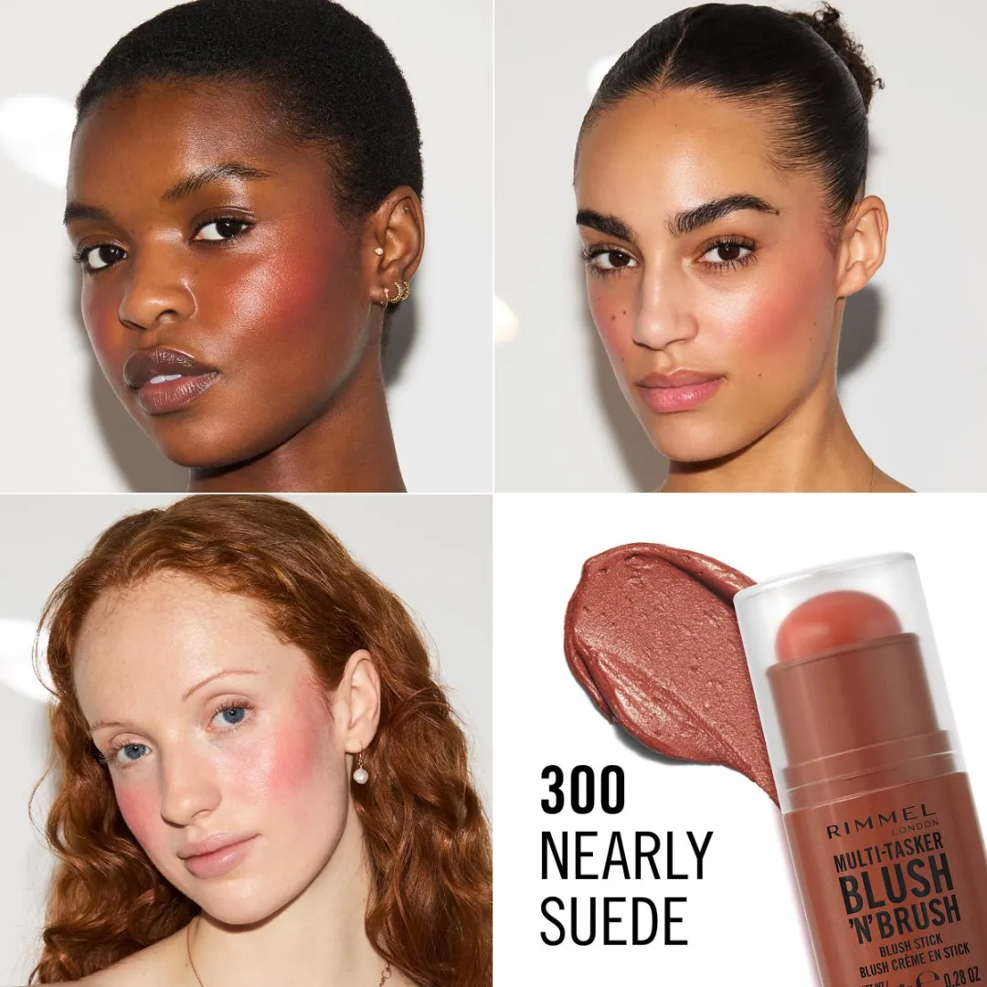 Rimmel London Multi-Tasker Blush'N'Brush Stick Nearly Suede - 8g - 3 Stuks