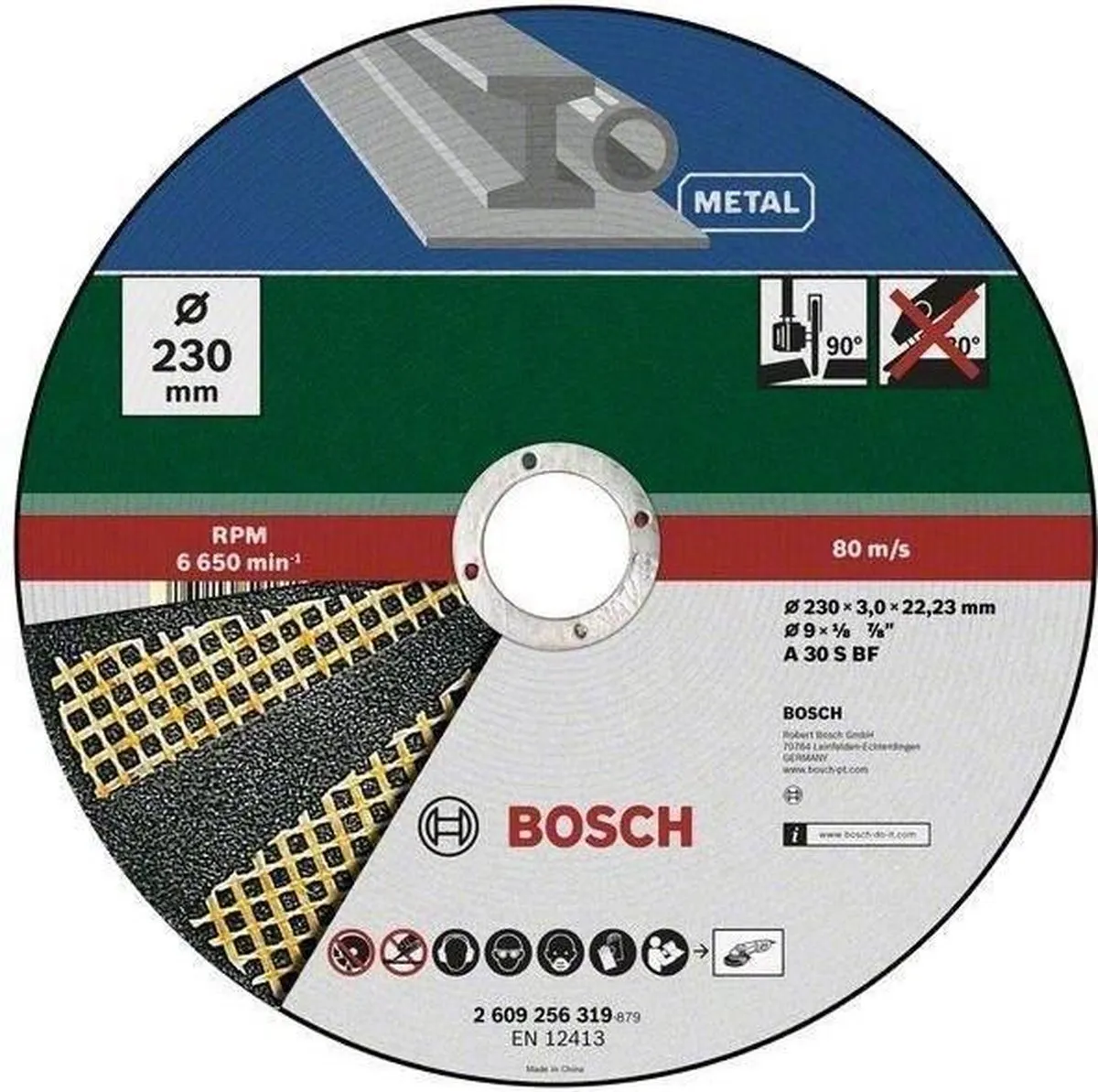 Bosch Slijpschijf Metaal 230x3mm - 22.23mm As