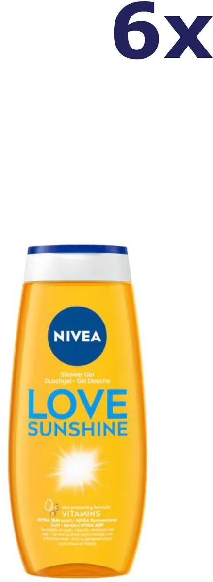 NIVEA Love Sunshine Douchegel 250ml - 6 Stuks