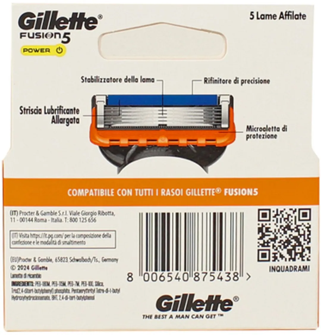 Gillette Fusion 5 Power Scheermesjes - 4 Stuks