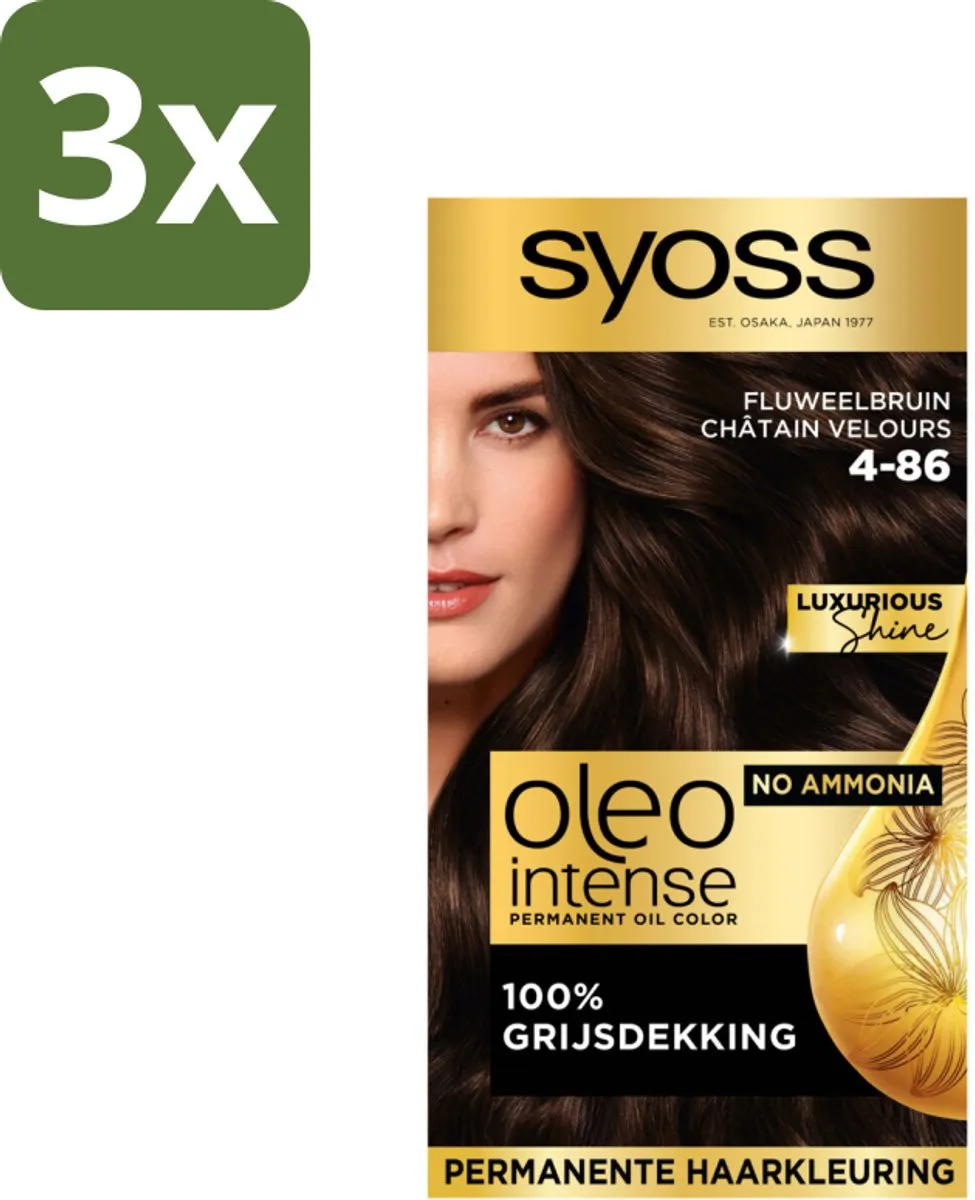 SYOSS Oleo Intense Haarverf 4-86 Fluweelbruin - 3x115ml