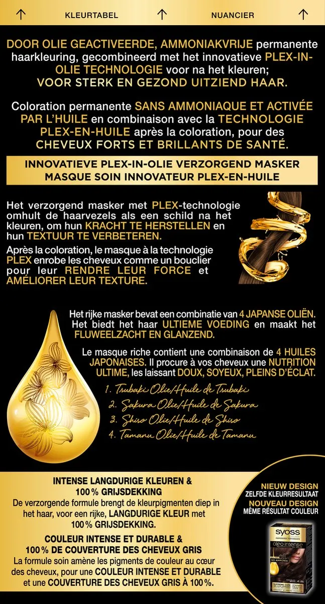 SYOSS Oleo Intense Haarverf 4-86 Fluweelbruin - 3x115ml