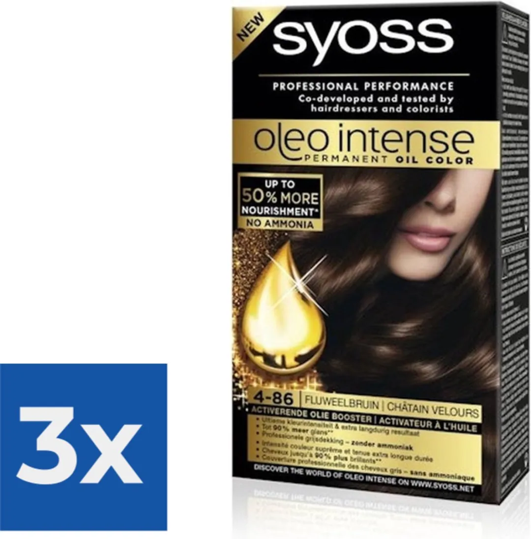 SYOSS Oleo Intense Haarverf 4-86 Fluweelbruin - 3x115ml