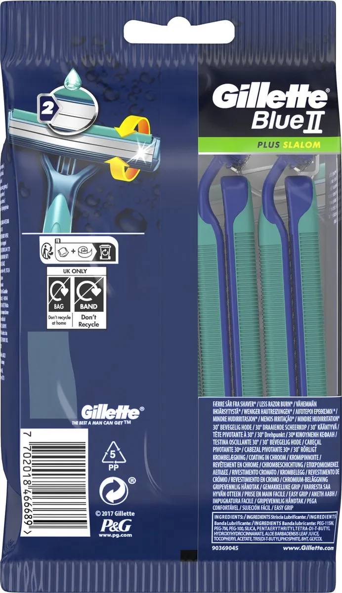 Gillette Blue 2 Slalom Scheermesjes - 10 Stuks