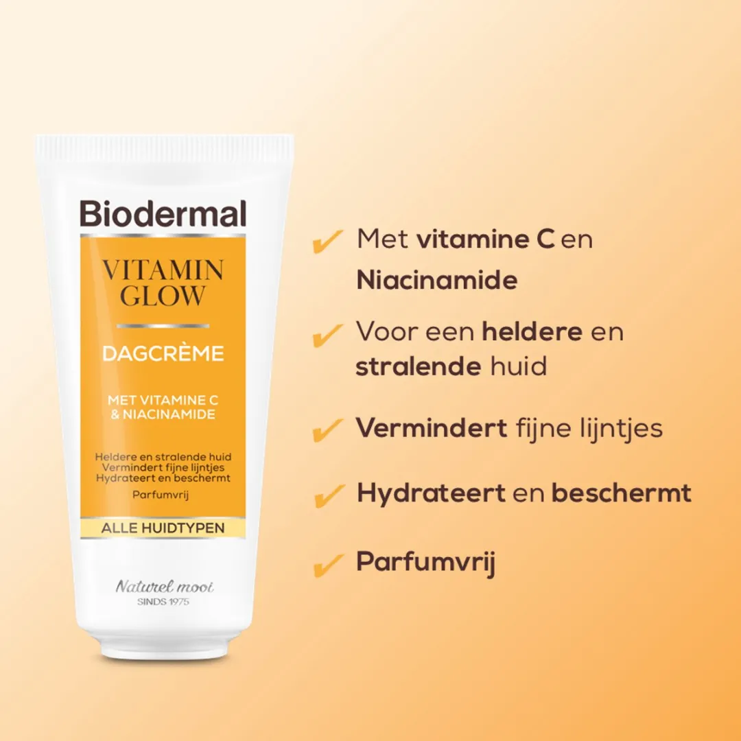 Biodermal Vitamin Glow Dagcrème Vitamine C 50ml - afbeelding 6 van 6