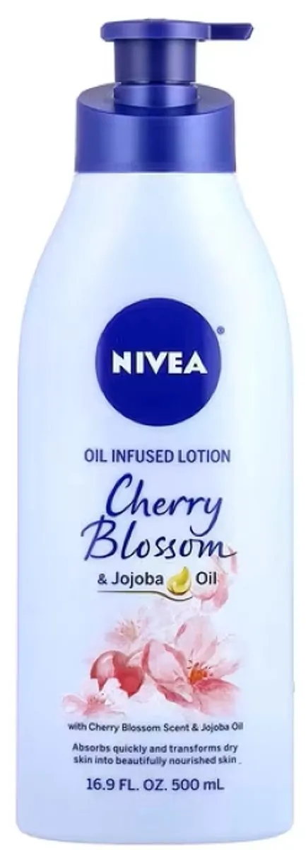 NIVEA Body Oil Cherry Blossom Lotion 800ml - 2x400ml - afbeelding 2 van 3