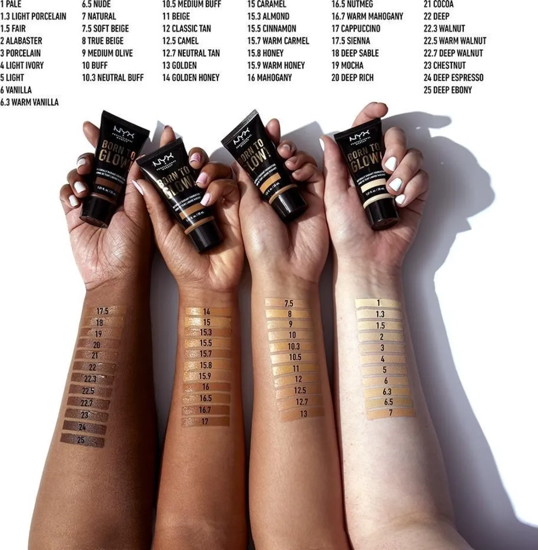 NYX Born To Glow! Naturally Radiant Foundation Deep Walnut BTGRF22.7 - 30ml