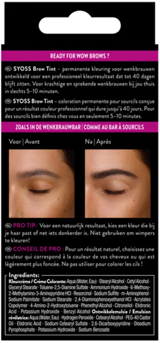SYOSS Brow Tint Zwart Wenkbrauwverf - 12 Stuks