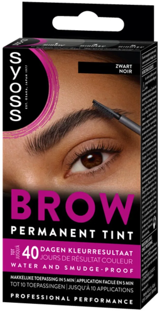 SYOSS Brow Tint Zwart Wenkbrauwverf - 12 Stuks