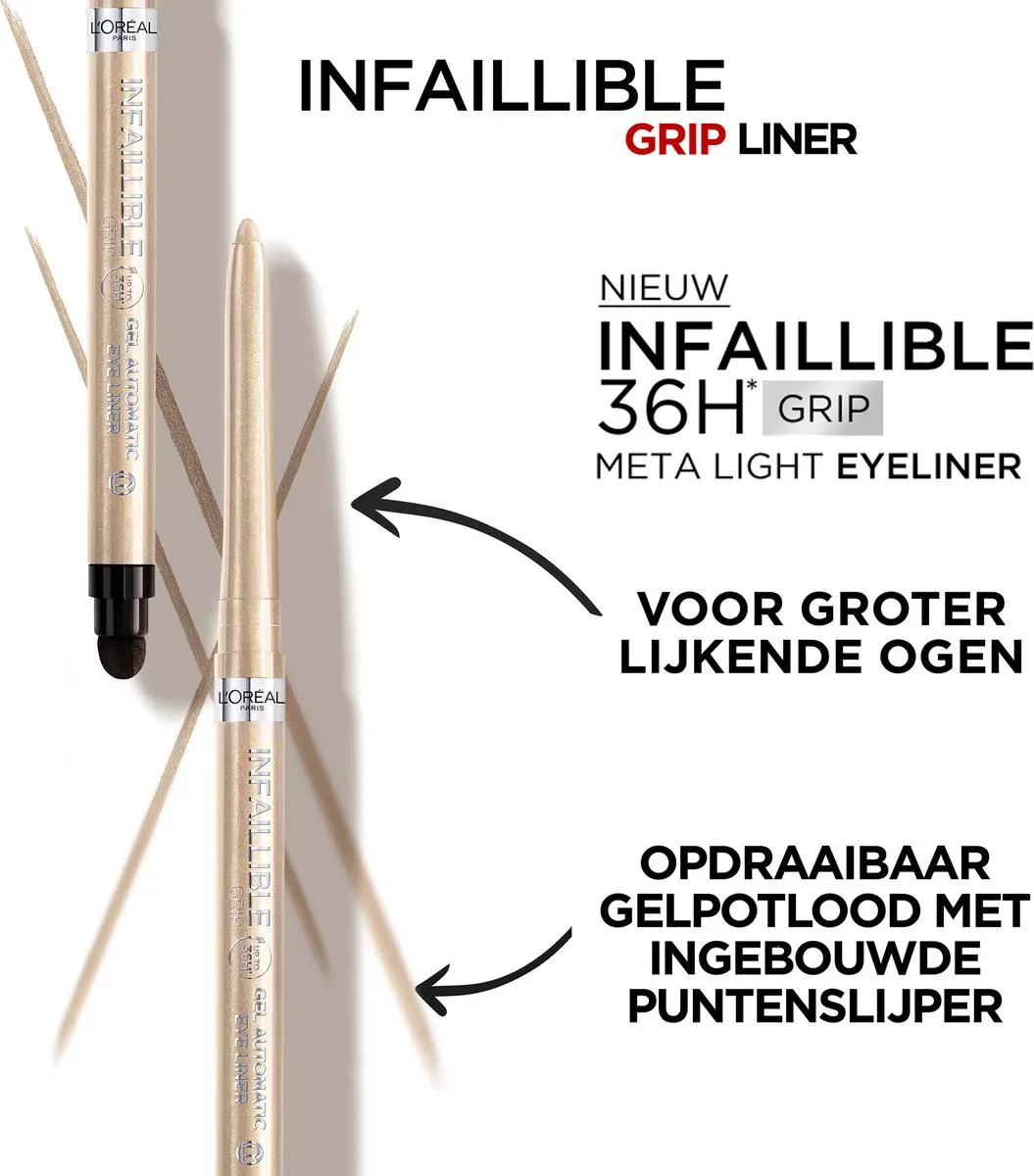 L'Oréal Paris Infallible Grip 36HR Meta Light Oogpotlood - Opalescent - 5g