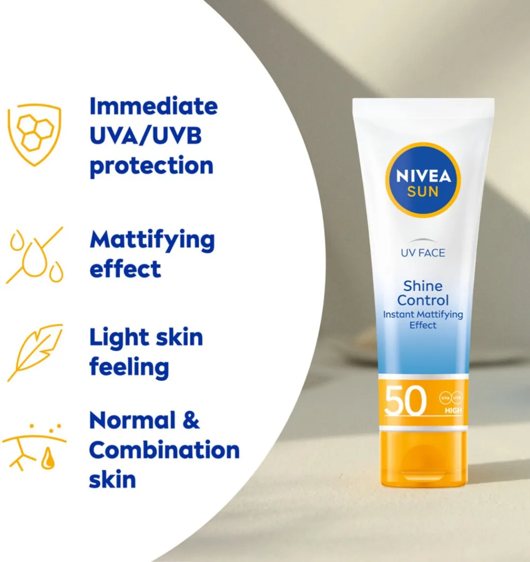 NIVEA SUN Face Shine Control Zonnebrandcrème SPF 50 - 50ml
