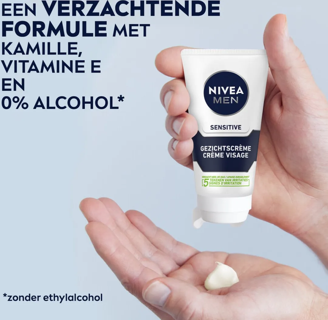 NIVEA Men Gezichtscreme Sensitive 75ml - 2 Stuks - afbeelding 6 van 6