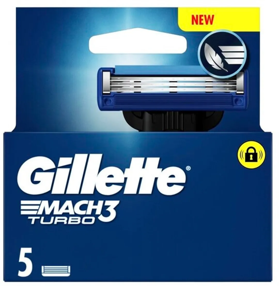 Gillette Mach3 Turbo Scheermesjes 5 Stuks - Blauw