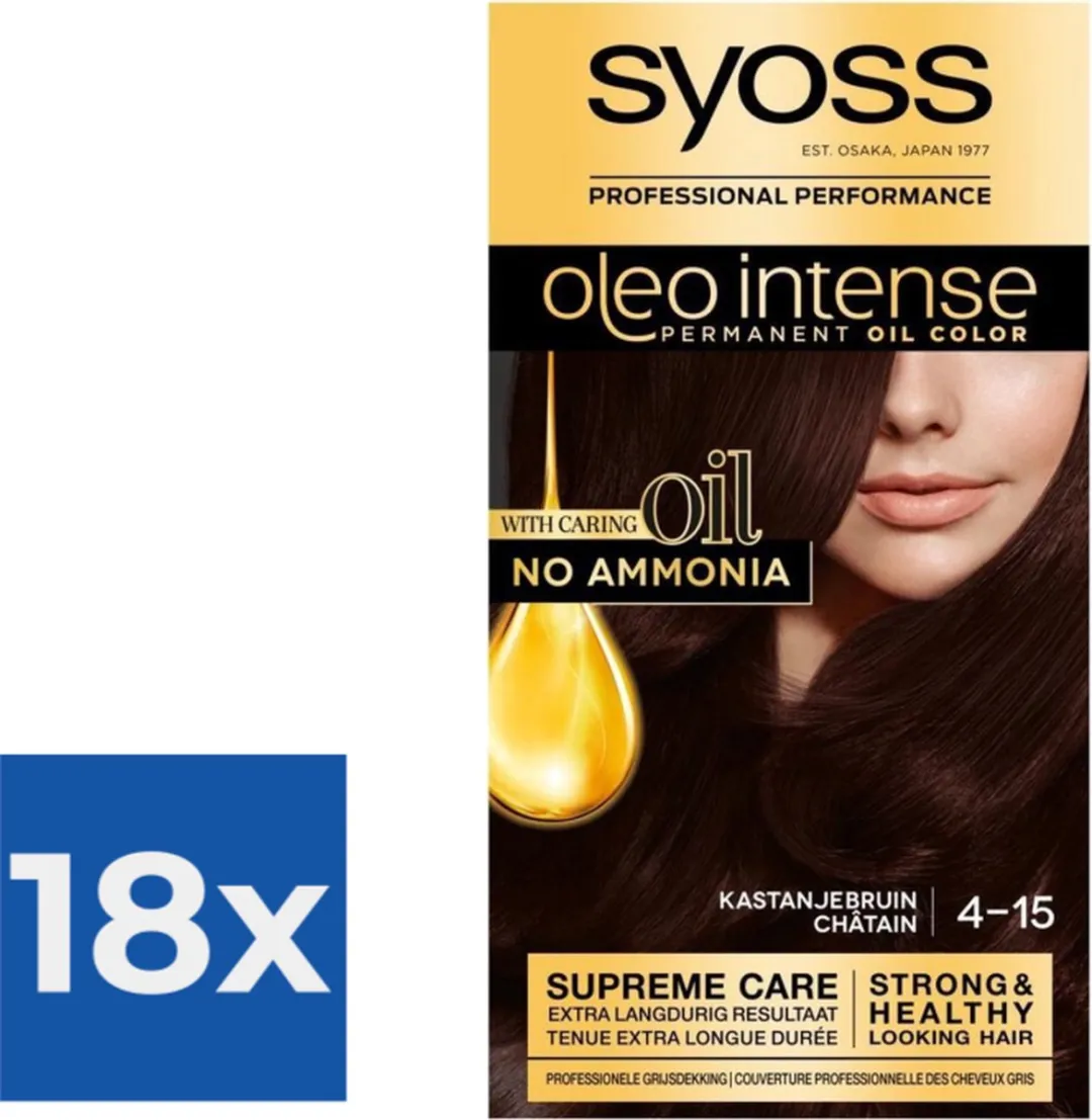 SYOSS Oleo Intense Haarverf Mokka Bruin - 115ml x 18