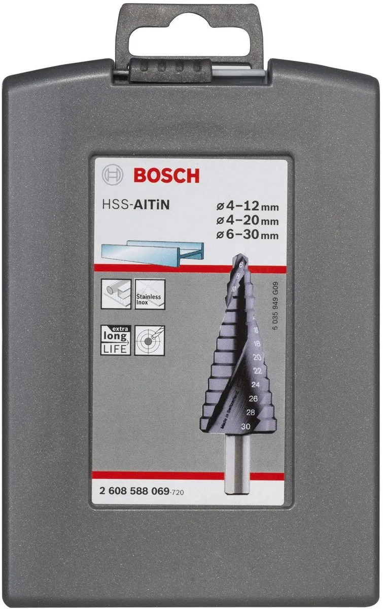 Bosch HSS-AlTiN Stappenboor Set 3-delig - 4-12/4-20/6-30mm