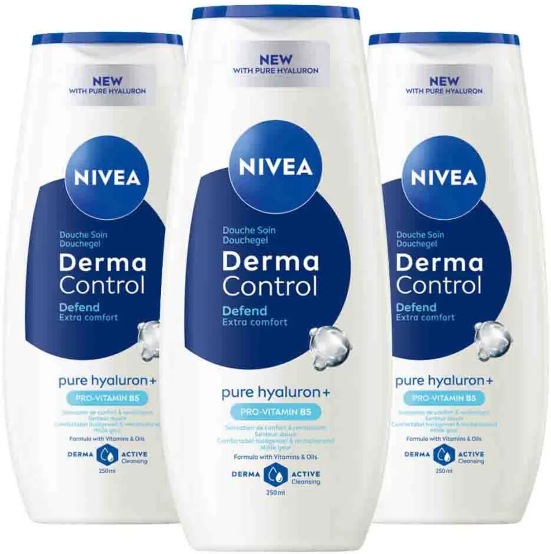 NIVEA Showergel Derma Control Defend 250ml - 3 Stuks