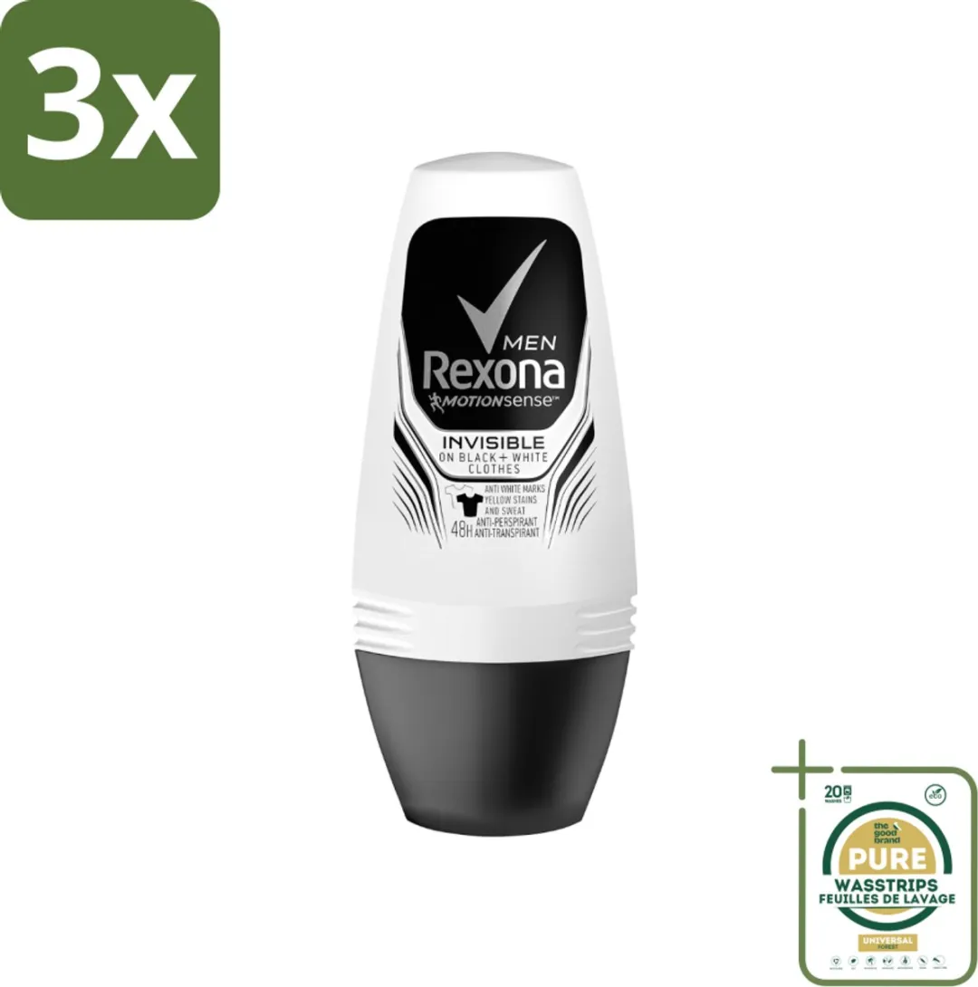 Rexona Men Invisible On Black & White Roll-on Deodorant 150ml